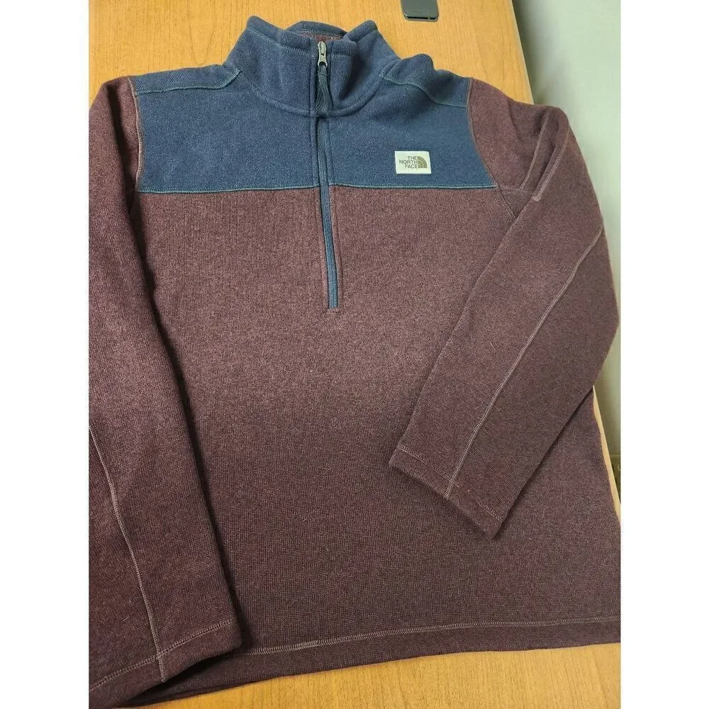 THE NORTH FACE Men's LARGE GORDON LYONS QUARTER ZIP PULLOVER ROOT BROWN (Burgund